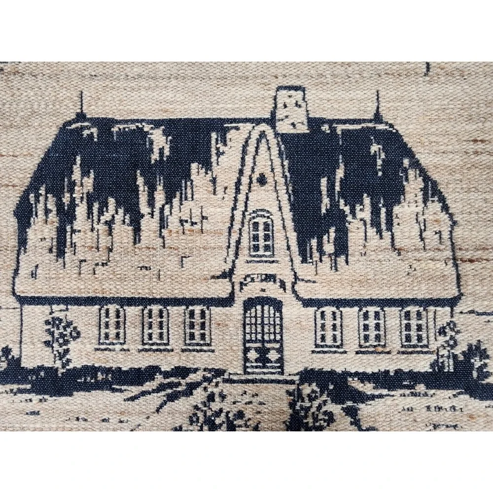 Vintage German Meldorfer Kunstweberei Woven Wool Tapestry Cottagecore Folk Art
